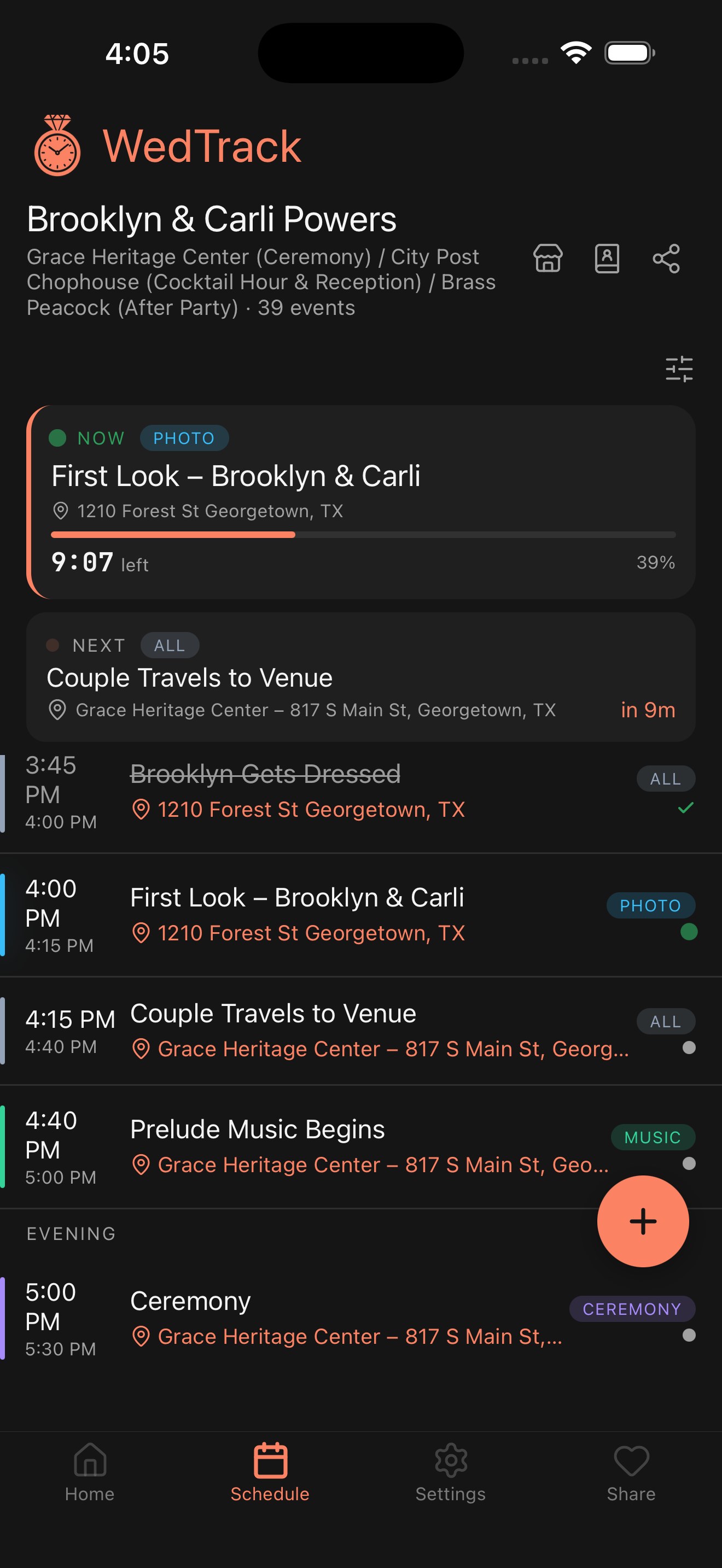 WedTrack, the app